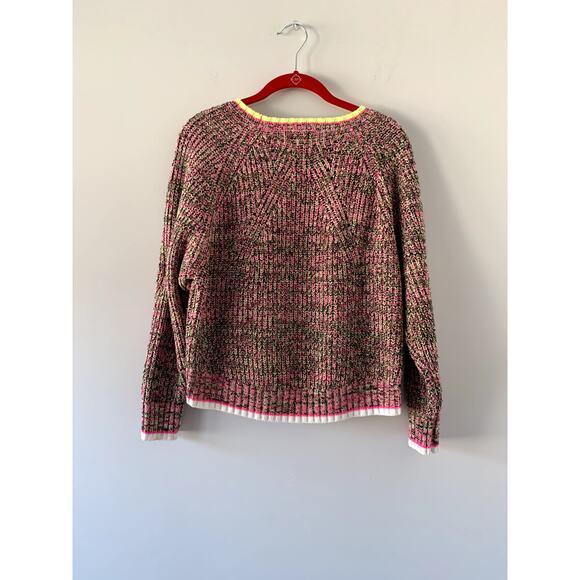 Revolve John + Jenn Pink Yellow Multicolor Neon Sweater Size Womens XS - Picture 3 of 6